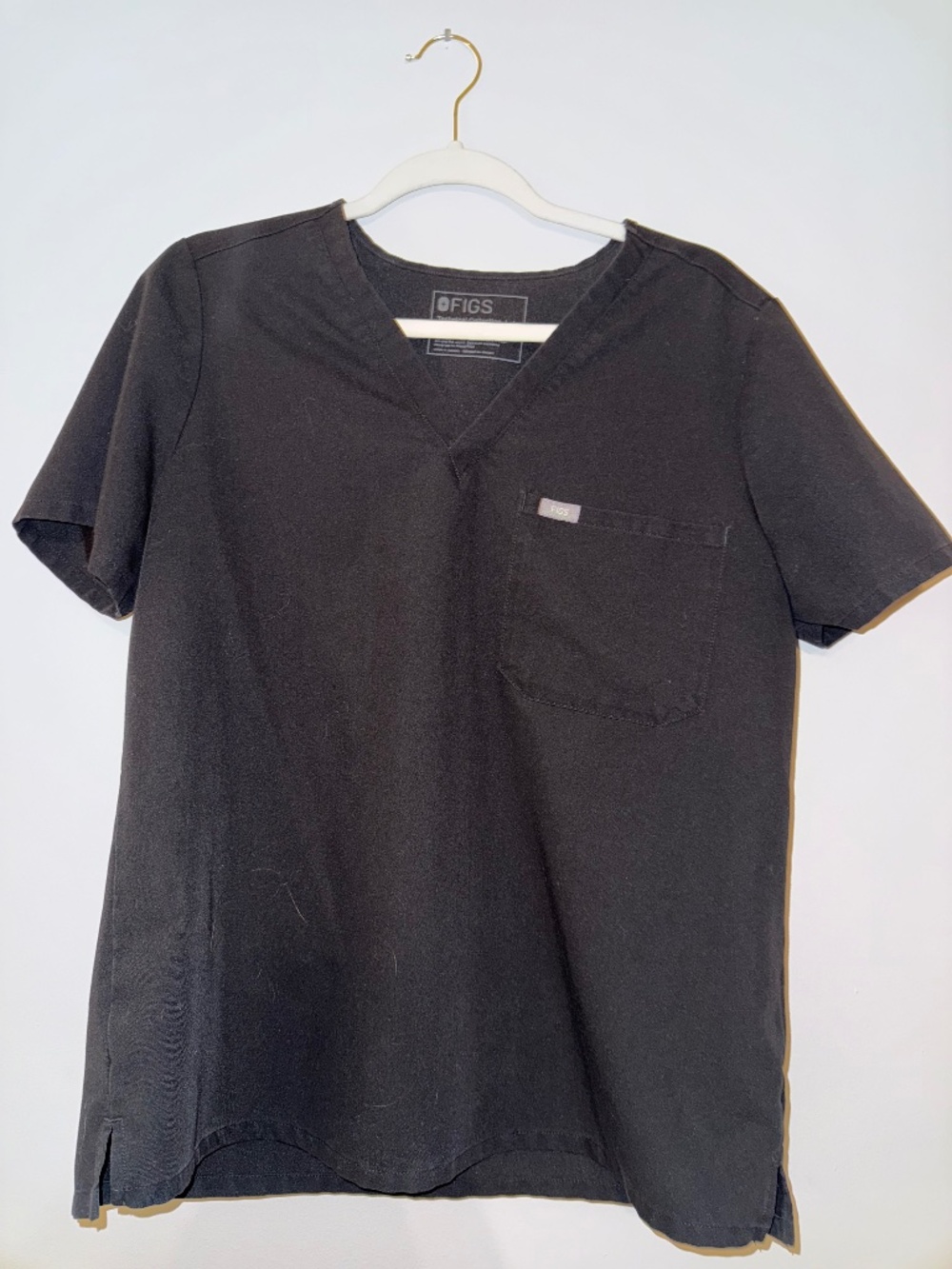 Women’s Black Large Scrub Top